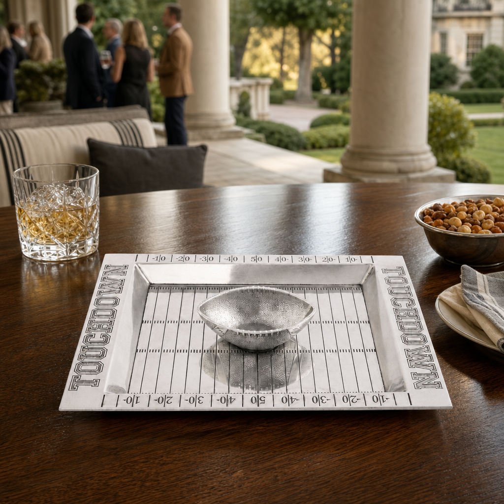 Football Field Chip and Dip Tray and Bowl