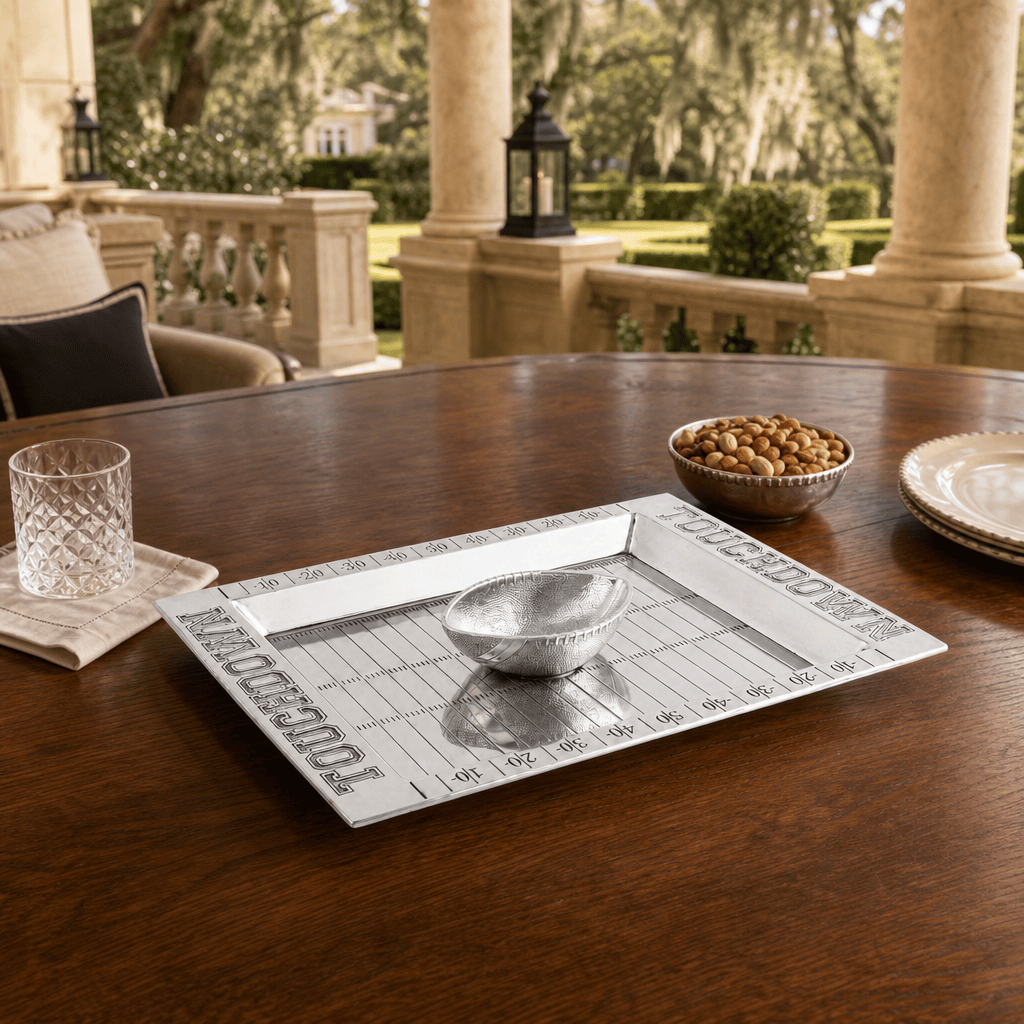 Football Field Chip and Dip Tray and Bowl