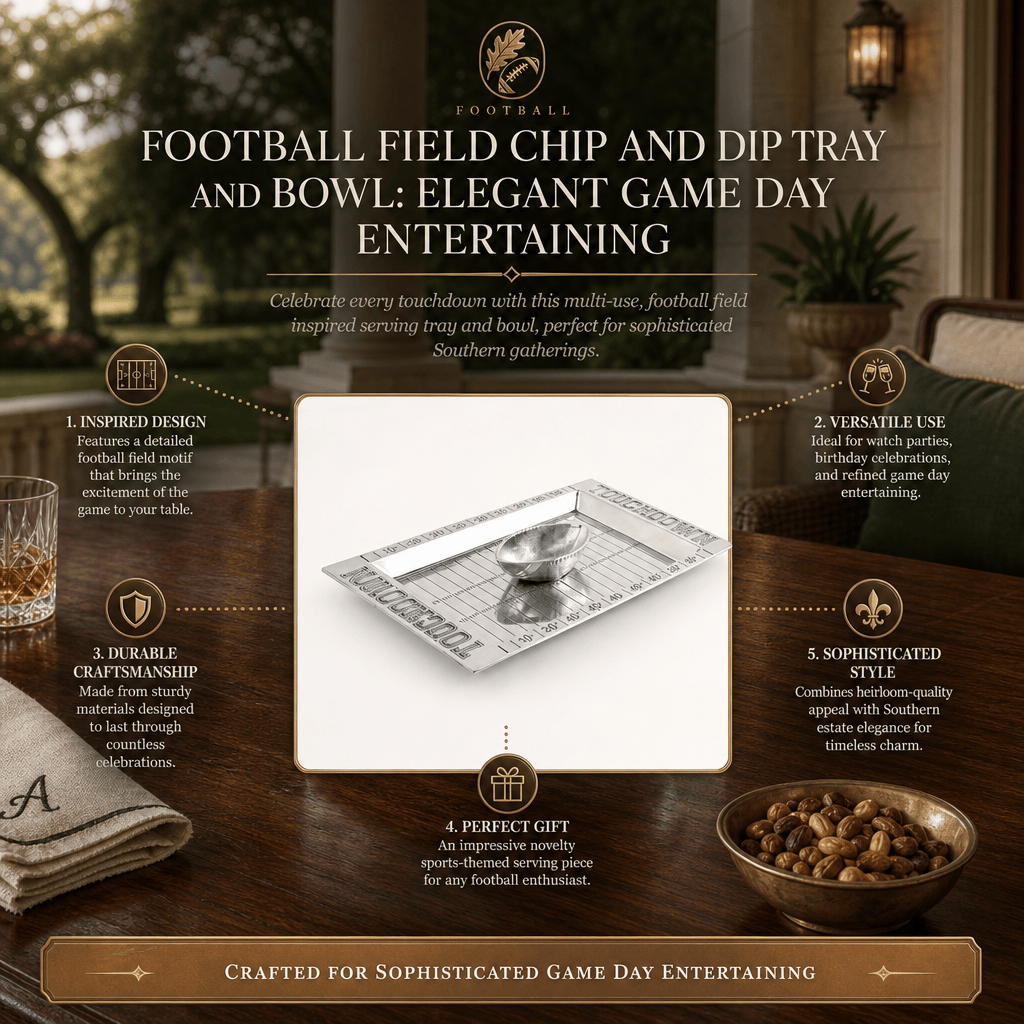 Football Field Chip and Dip Tray and Bowl