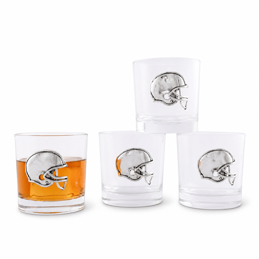 Football Helmet Bar Glasses Set of 4