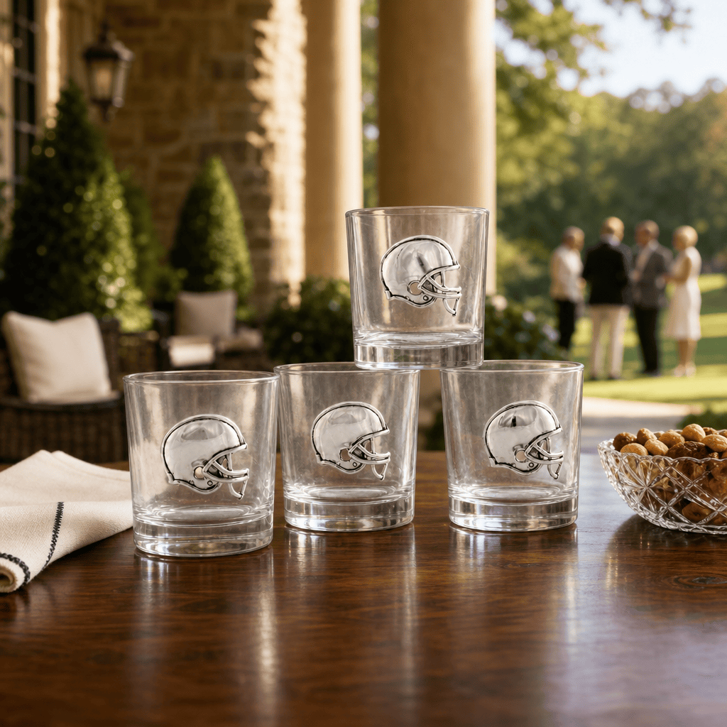 Football Helmet Bar Glasses Set of 4