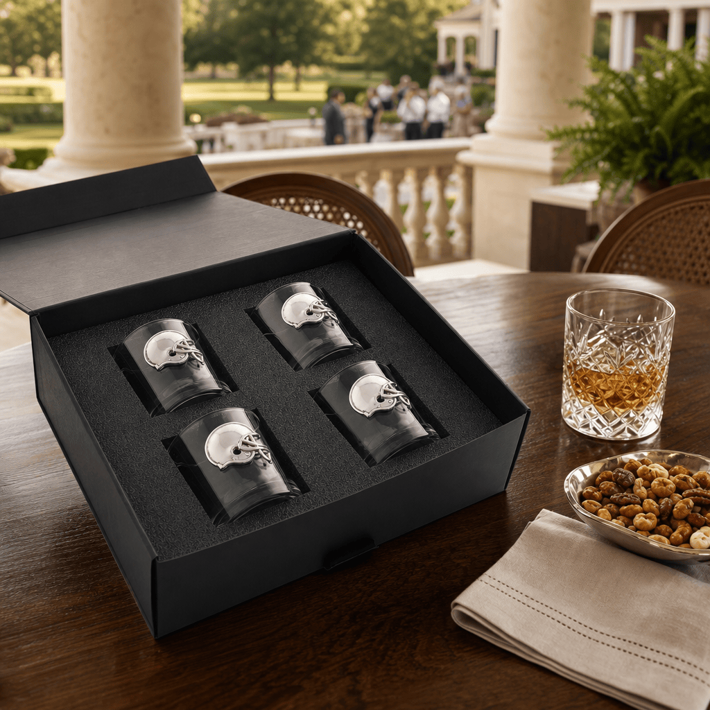 Football Helmet Bar Glasses Set of 4