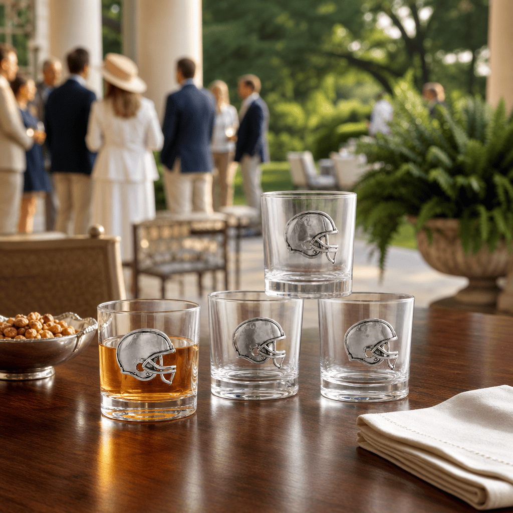 Football Helmet Bar Glasses Set of 4