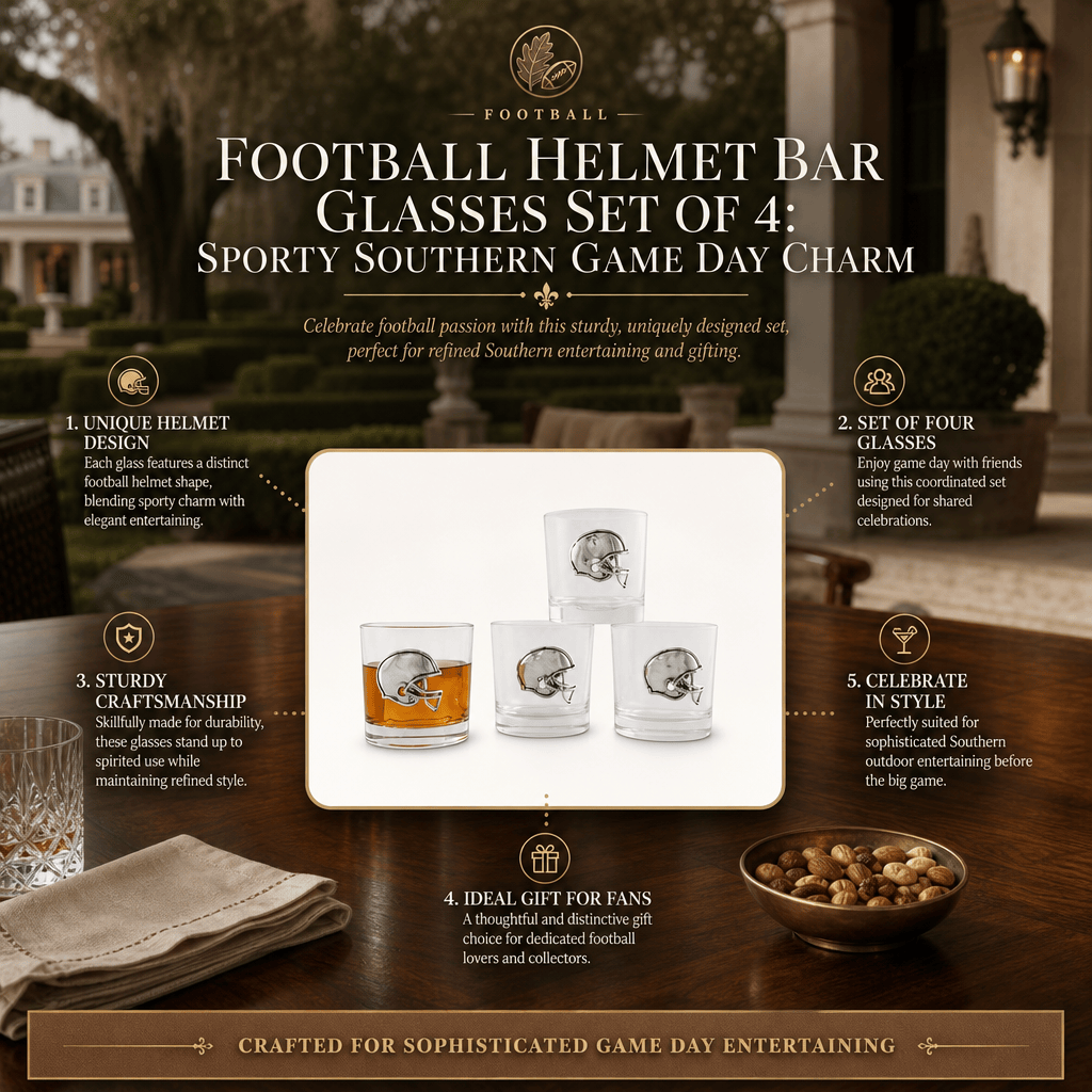 Football Helmet Bar Glasses Set of 4