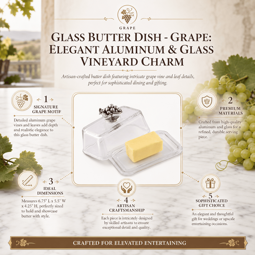 Glass Butter Dish - Grape