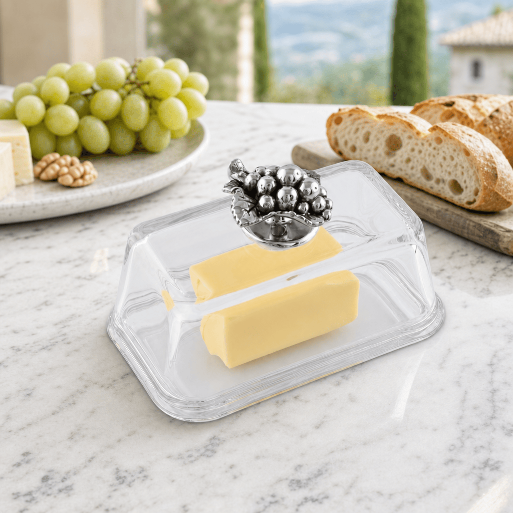 Glass Butter Dish - Grape