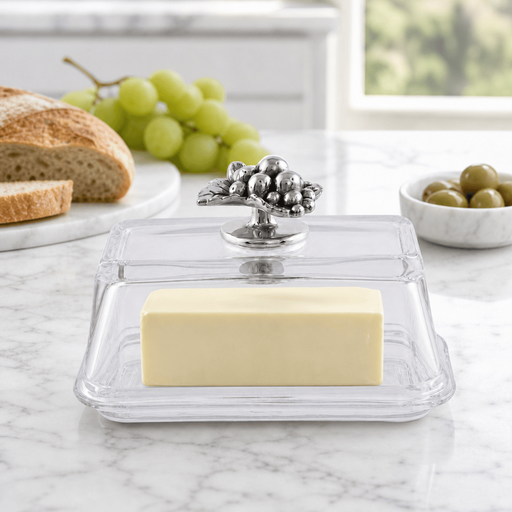 Glass Butter Dish - Grape