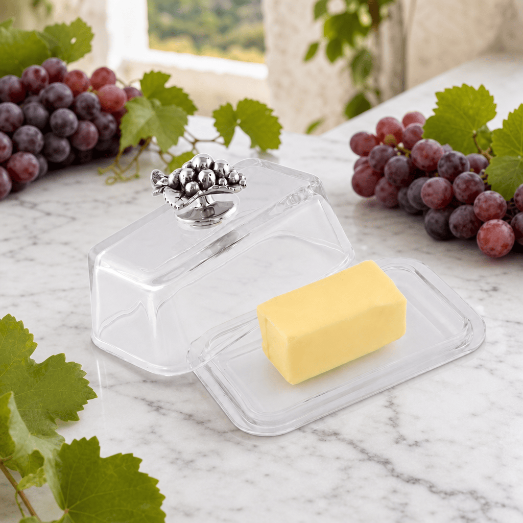 Glass Butter Dish - Grape