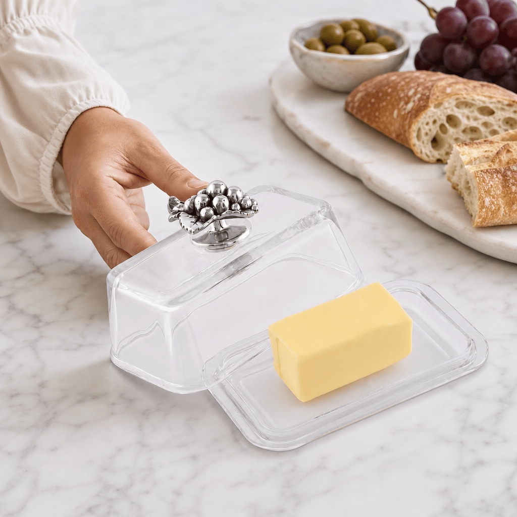Glass Butter Dish - Grape
