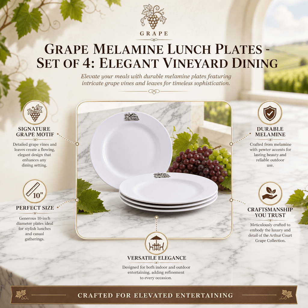 Grape Melamine Lunch Plates - Set of 4