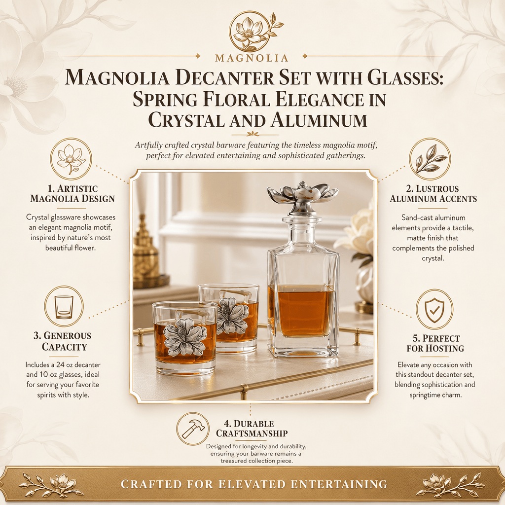 Magnolia Decanter Set with Glasses
